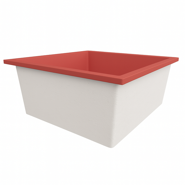 Omnitub 1200 x 1200 deep soaking tub 600mm depth square - top-down view 2