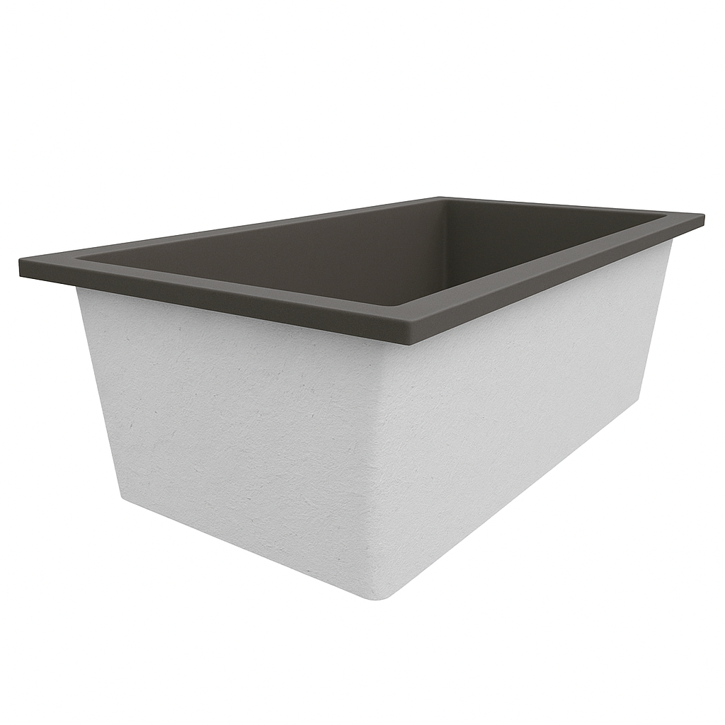 Deep Bathtub 1750 L x 950 W x 600 Soaking Depth Handmade by Omnitub