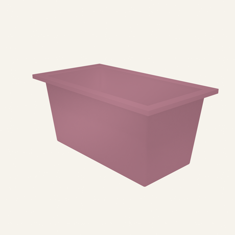 Omnitub 1350 x 750 handmade deep soaking tub 600mm depth in Clover Pink