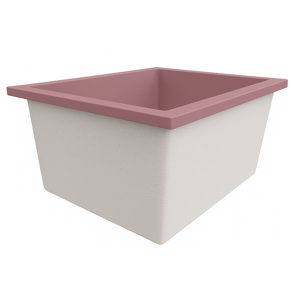 Omnitub Duo Square 1050 x 1050 deep soaking tub 600mm depth square - side angle 3