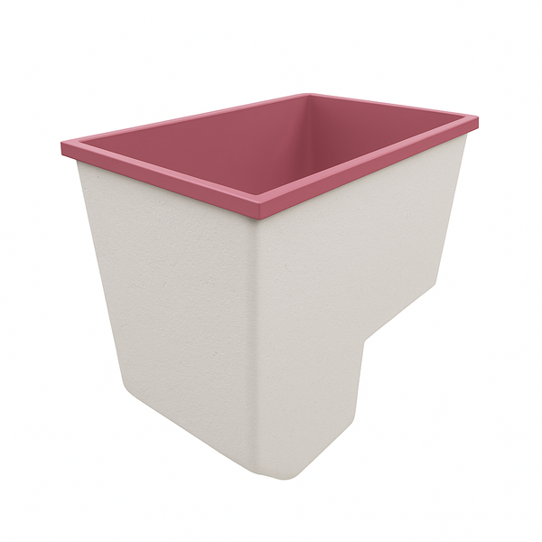 Omnitub 1100 x 600 UK seated soaking tub 1000mm depth rectangular - side angle 7