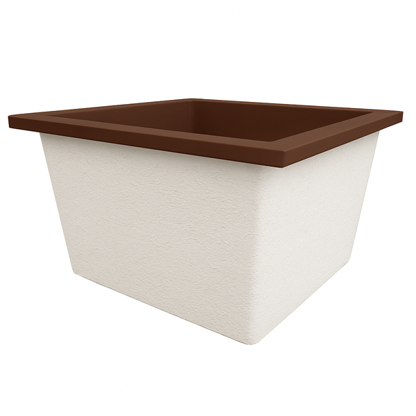 Omnitub Duo Square 1050 x 1050 deep soaking tub 600mm depth square - top-down view 3