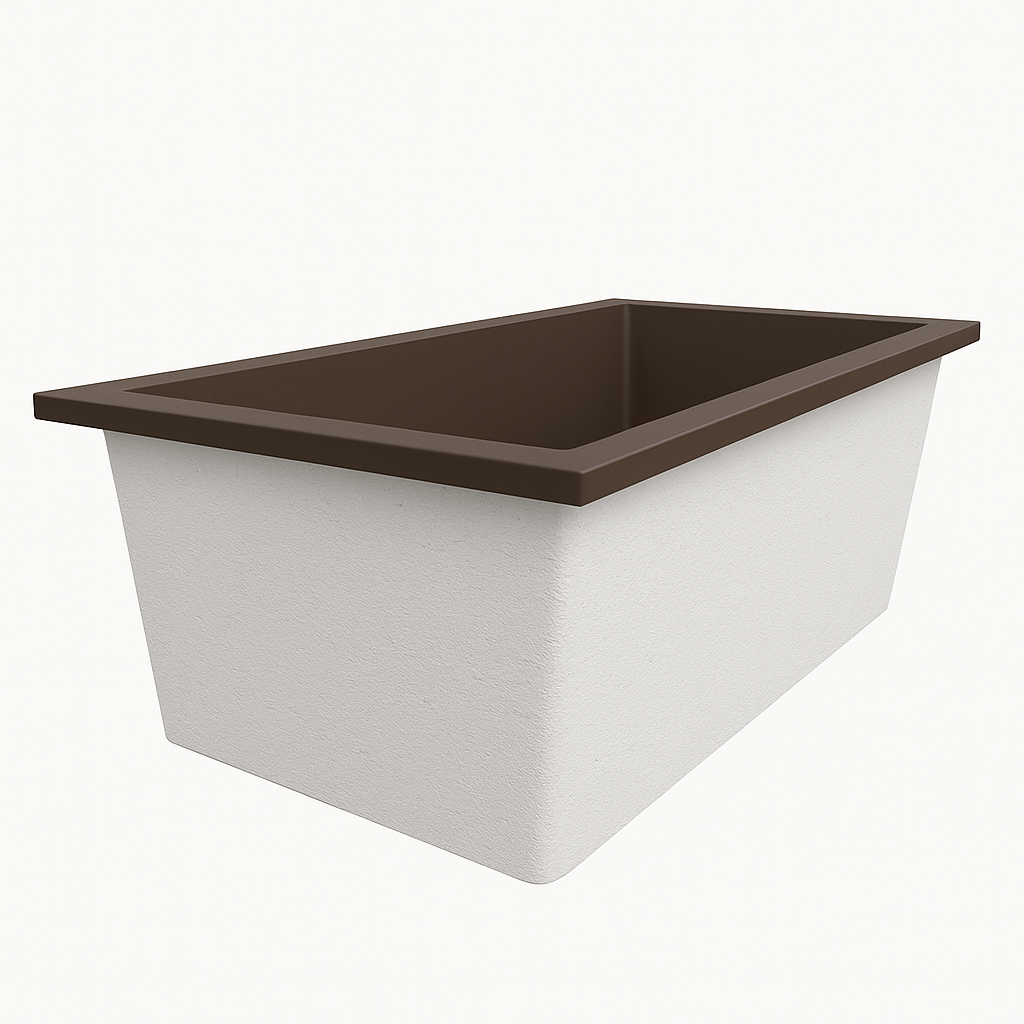 Deep Bathtub 1750 L x 950 W x 600 Soaking Depth Handmade by Omnitub