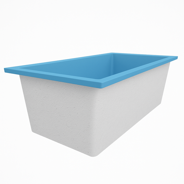 Omnitub Deluxe 1750 x 950 handmade UK deep soaking tub 600mm depth wide rectangular - close-up detail 2