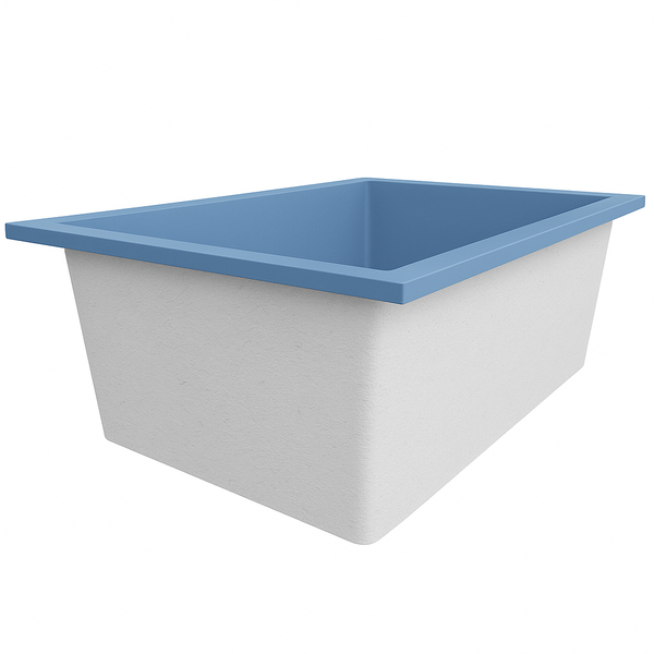 Omnitub Solo Plus 1250 x 1050 handmade UK deep soaking tub 600mm depth wide rectangular - side angle 3