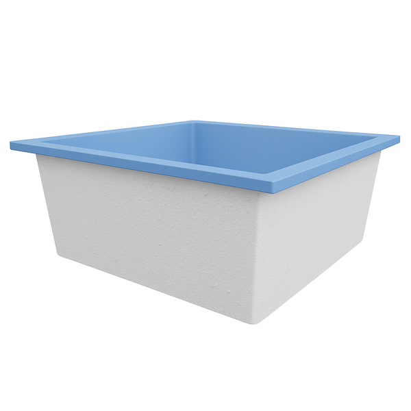 Omnitub 1400 x 1400 deep soaking tub 600mm depth square - bathroom installation 2