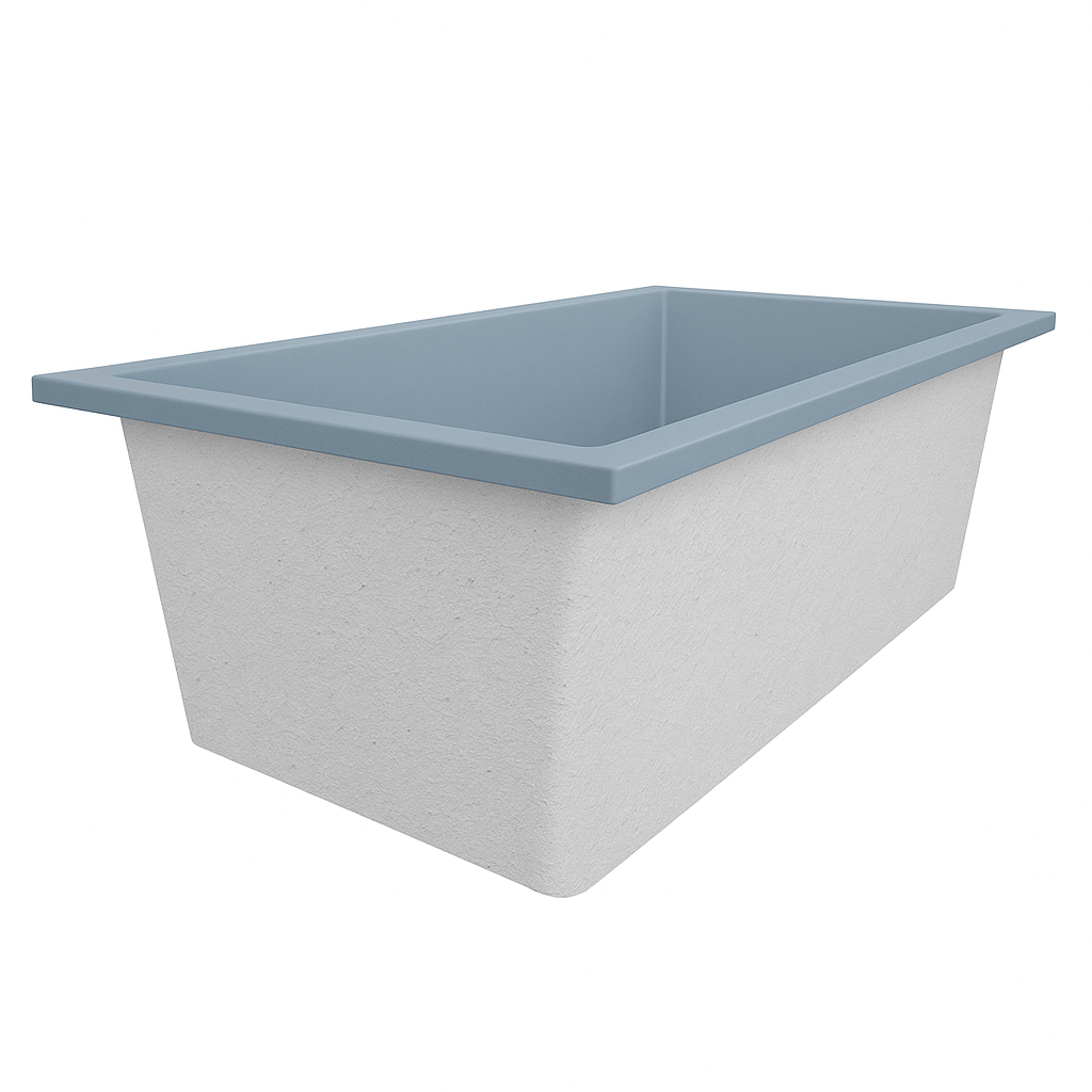 Deep Bathtub 1750 L x 950 W x 600 Soaking Depth Handmade by Omnitub