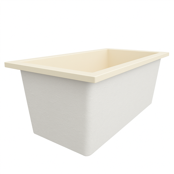 Omnitub 1500 x 800 handmade UK deep soaking tub 600mm depth rectangular - top-down view 3