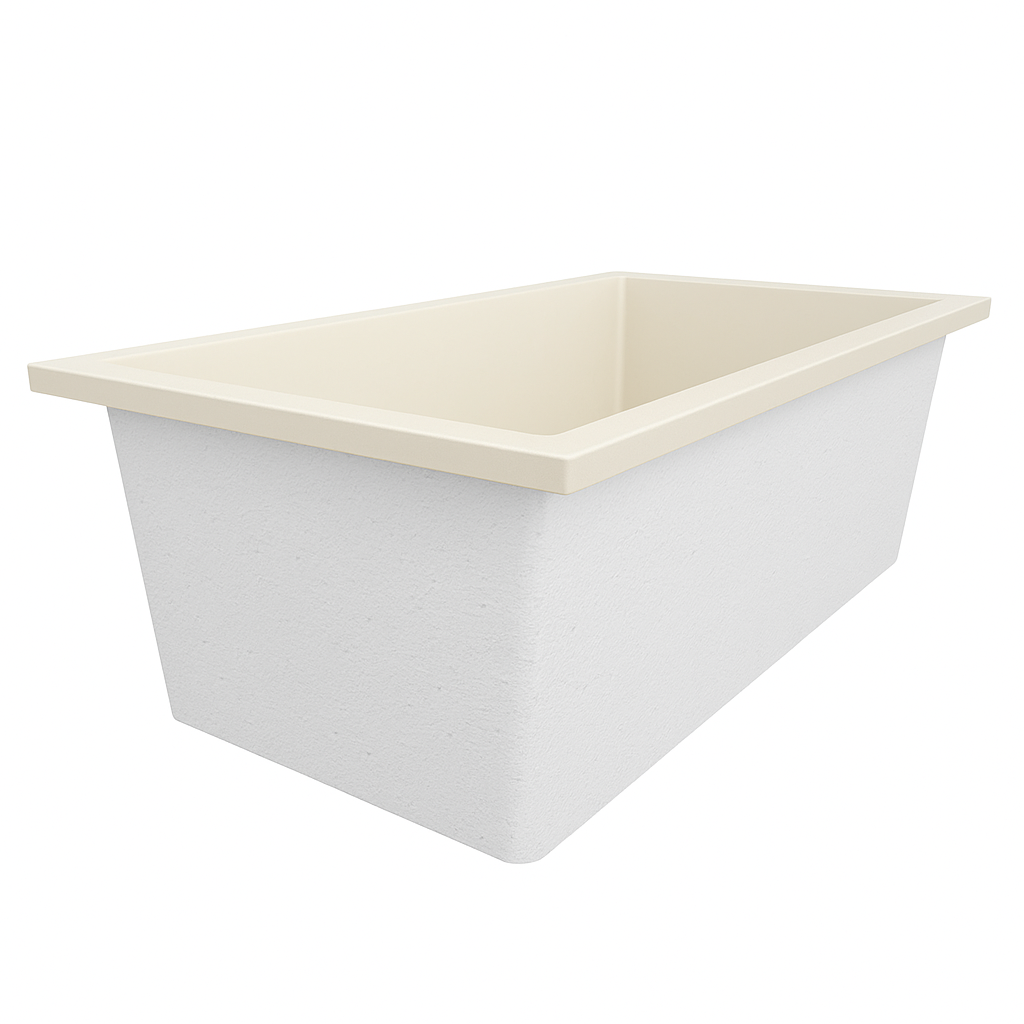 Deep Bathtub 1750 L x 950 W x 600 Soaking Depth Handmade by Omnitub