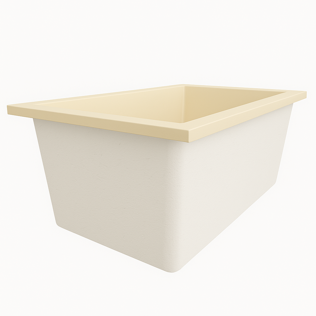 Omnitub Solo Flow 1400 x 900 handmade UK deep soaking tub 600mm depth rectangular - bathroom installation 2