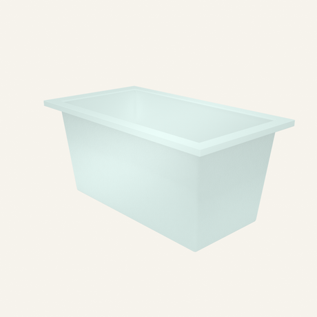 Omnitub 1350 x 750 handmade deep soaking tub 600mm depth in Crystal Blue