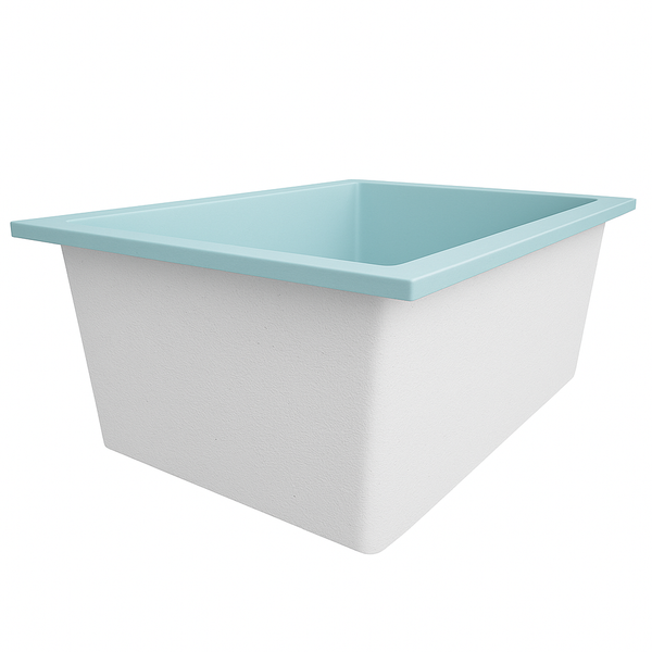 Omnitub Solo Plus 1250 x 1050 handmade UK deep soaking tub 600mm depth wide rectangular - installed in bathroom 3
