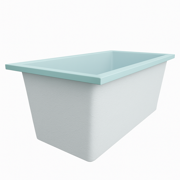 Omnitub 1500 x 800 handmade UK deep soaking tub 600mm depth rectangular - interior detail 3