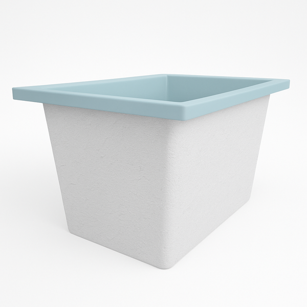 Omnitub Solo Max 1050 x 800 handmade UK deep soaking tub 600mm depth rectangular - colour detail 2