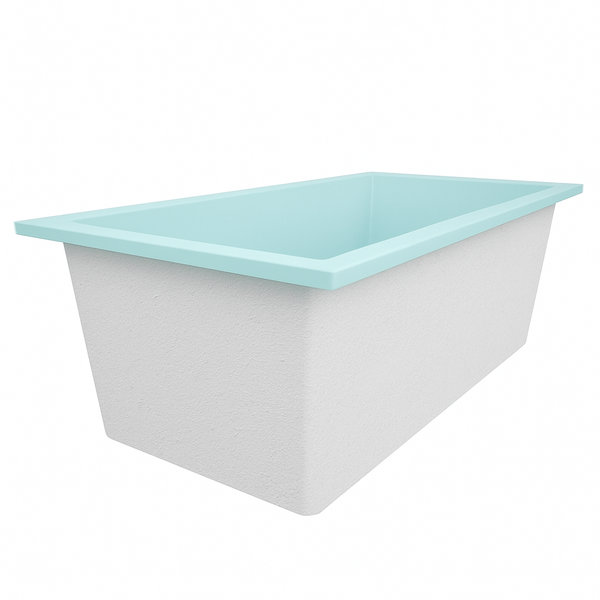 Omnitub Deluxe 1750 x 950 handmade UK deep soaking tub 600mm depth wide rectangular - finish and texture 2