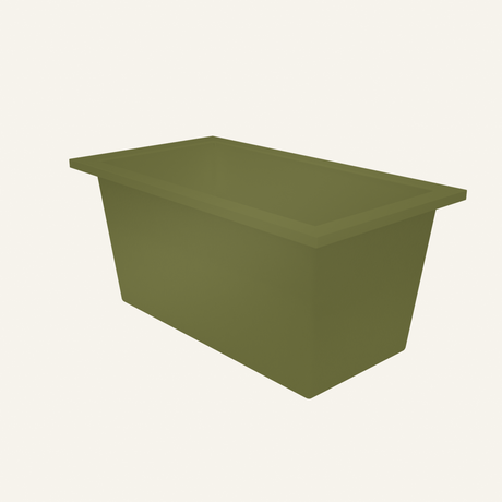Omnitub 1350 x 750 handmade deep soaking tub 600mm depth in Dark Laurel