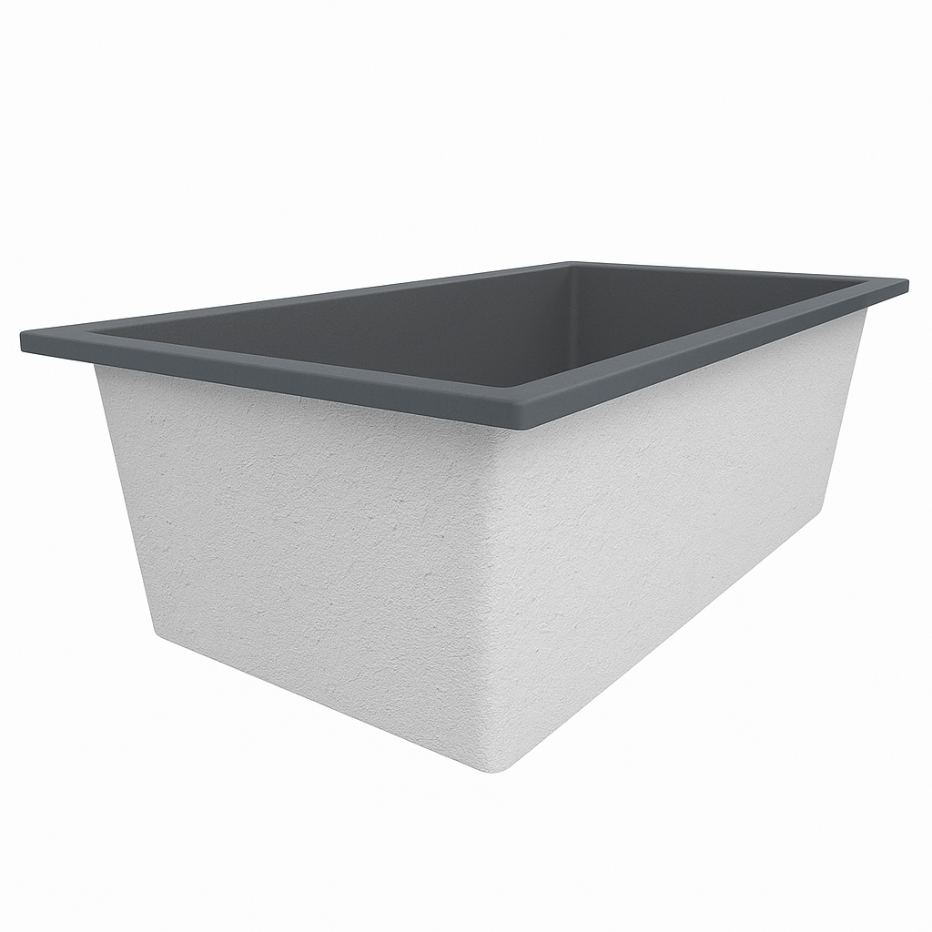 Deep Bathtub 1750 L x 950 W x 600 Soaking Depth Handmade by Omnitub