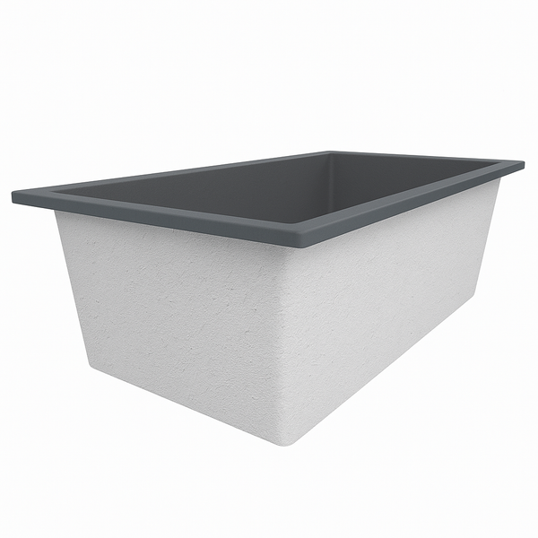 Omnitub Deluxe 1750 x 950 handmade UK deep soaking tub 600mm depth wide rectangular - bathroom installation 2