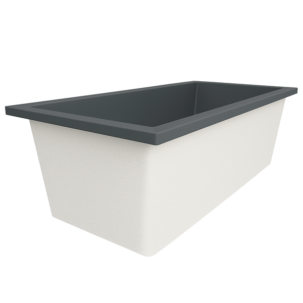 Omnitub 1900 x 900 UK deep soaking tub 600mm depth rectangular - interior detail 2