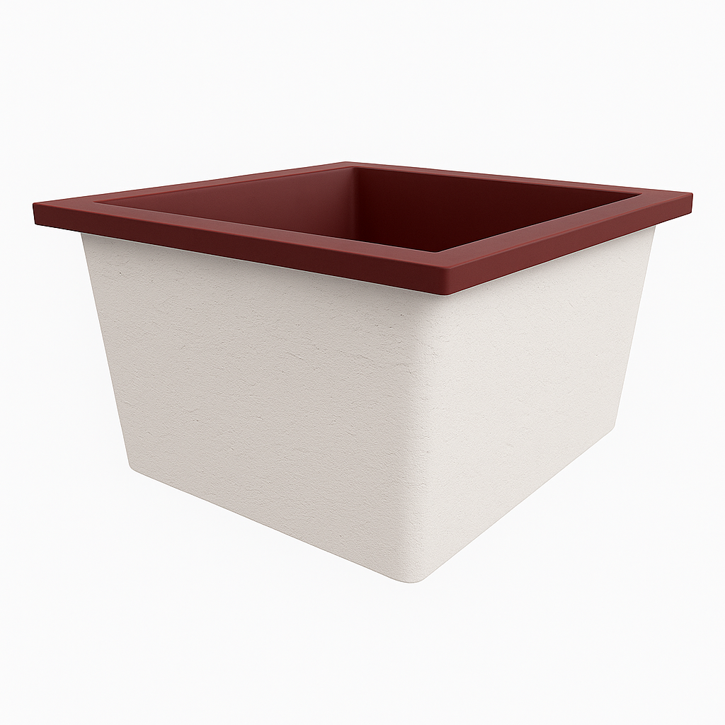 Deep Bathtub 1050 L x 1050 W x 600 Soaking Depth Handmade by Omnitub