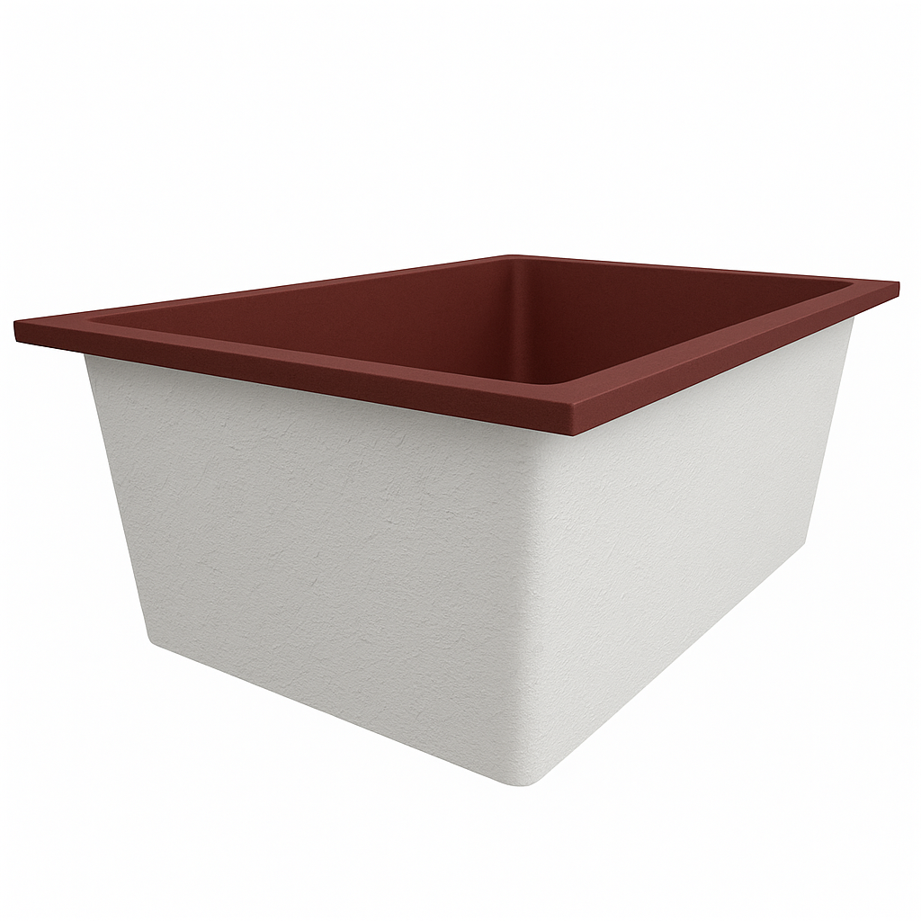 Deep Bathtub 1800 L x 1050 W x 600 Soaking Depth Handmade by Omnitub
