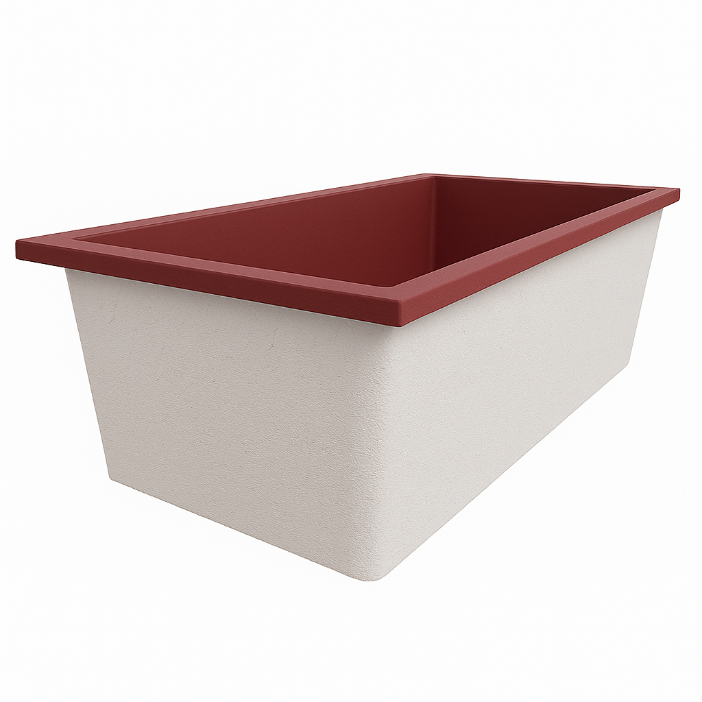 Deep Bathtub 1750 L x 950 W x 600 Soaking Depth Handmade by Omnitub