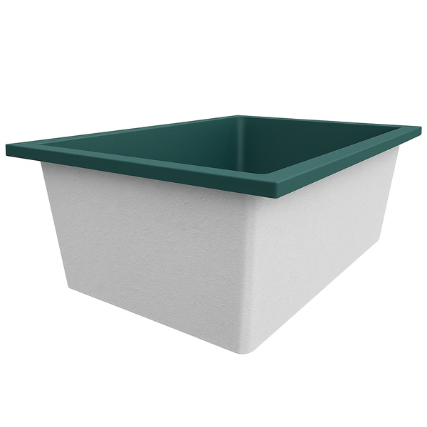Omnitub Solo Plus 1250 x 1050 handmade UK deep soaking tub 600mm depth wide rectangular - dimensions overview 3