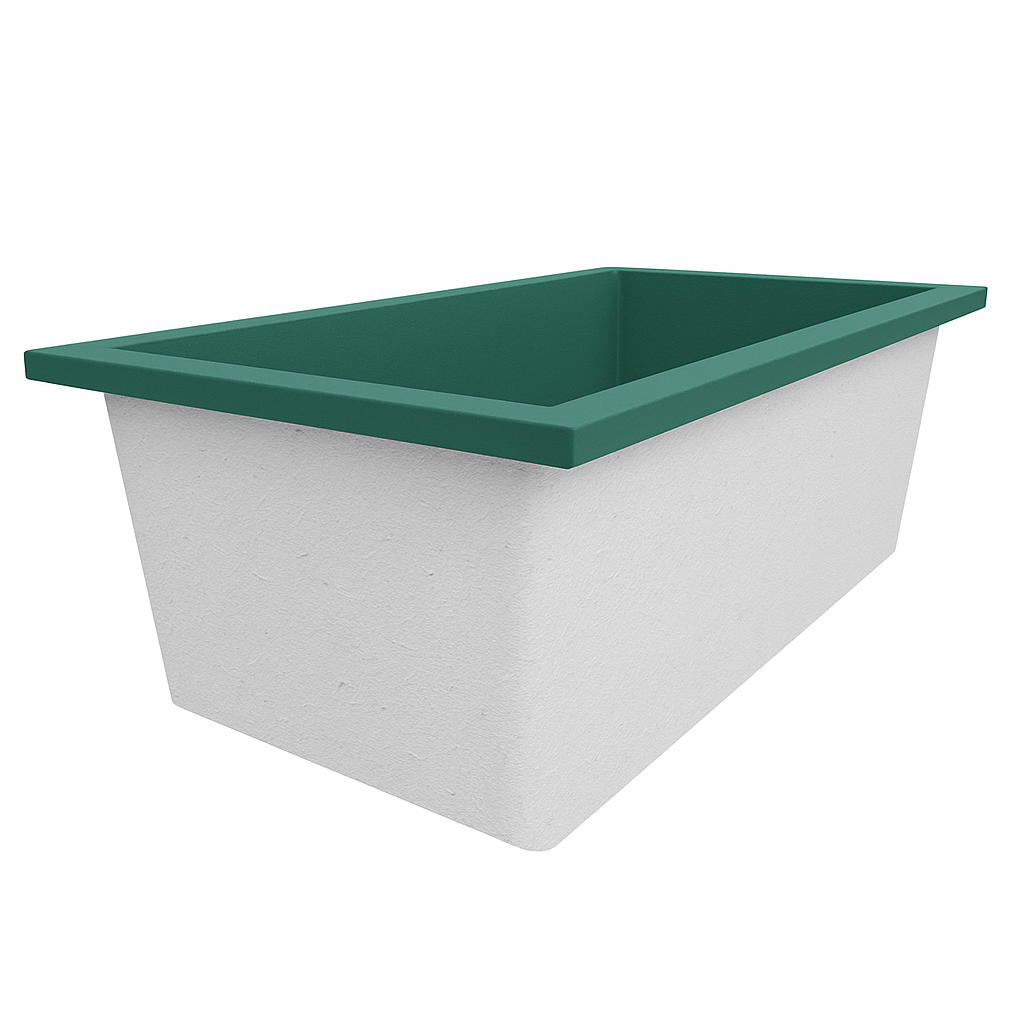 Deep Bathtub 1750 L x 950 W x 600 Soaking Depth Handmade by Omnitub