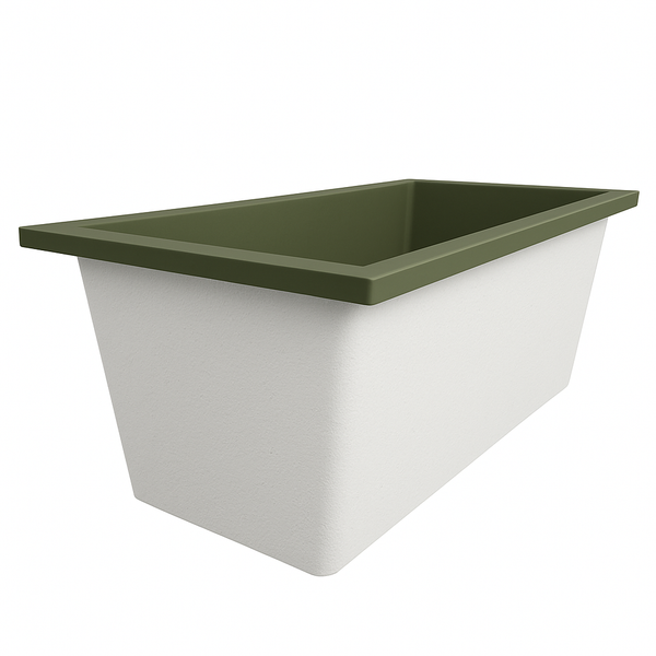 Omnitub Solo Extreme 1600 x 800 handmade UK deep soaking tub 600mm depth rectangular - finish and texture 3