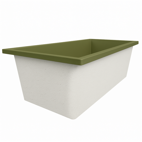 Omnitub Deluxe Plus 1800 x 800 handmade UK deep soaking tub 600mm depth rectangular - side angle 3