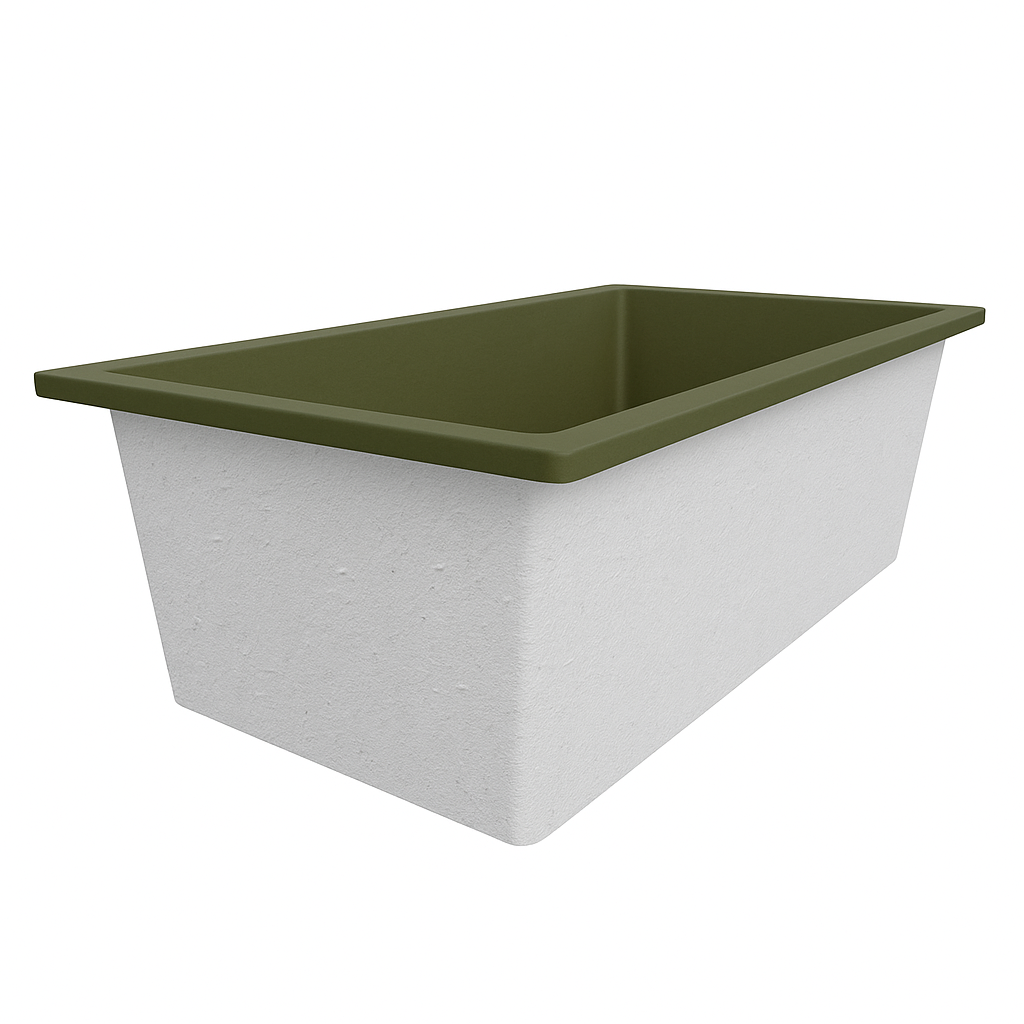 Deep Bathtub 1750 L x 950 W x 600 Soaking Depth Handmade by Omnitub