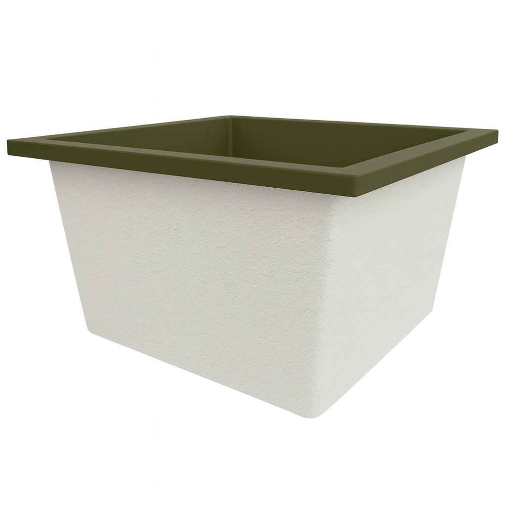 Deep Bathtub 1050 L x 1050 W x 600 Soaking Depth Handmade by Omnitub