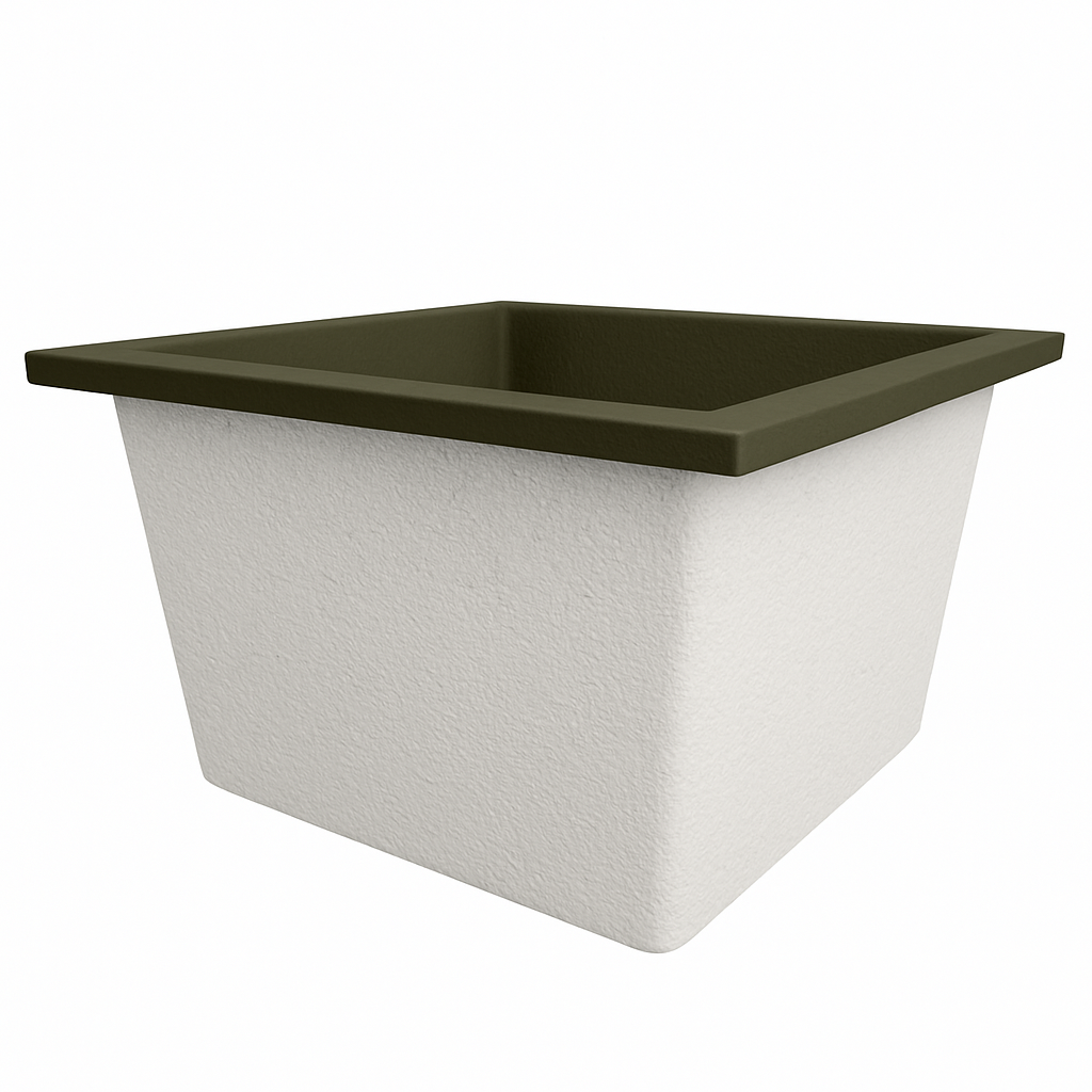 Deep Bathtub 1050 L x 1050 W x 600 Soaking Depth Handmade by Omnitub