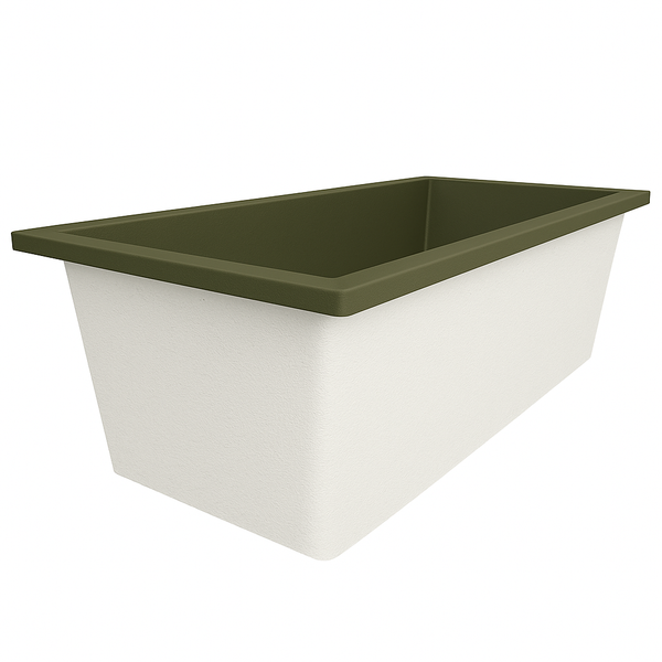 Omnitub Deluxe Plus 1800 x 800 handmade UK deep soaking tub 600mm depth rectangular - top-down view 3