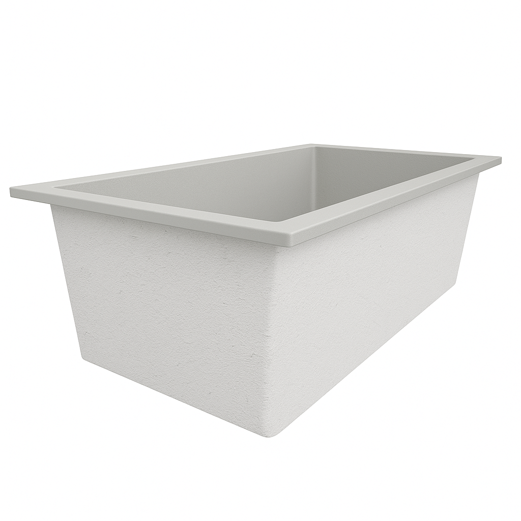 Deep Bathtub 1750 L x 950 W x 600 Soaking Depth Handmade by Omnitub