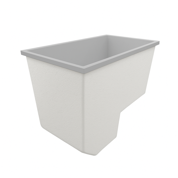Omnitub 1100 x 700 handmade UK seated soaking tub 1000mm depth rectangular - close-up detail 3