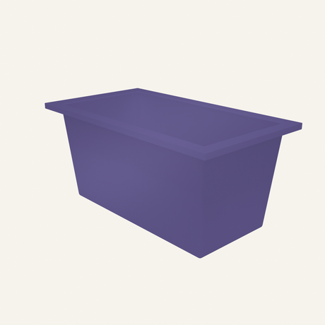 Omnitub 1350 x 750 handmade deep soaking tub 600mm depth in Deep Purple