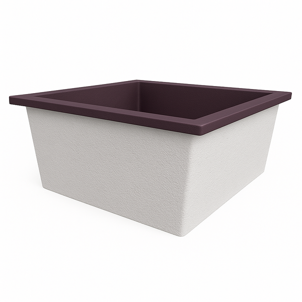 Omnitub Duo Ultra 1500 x 1500 handmade deep soaking tub 600mm depth square - side angle 3