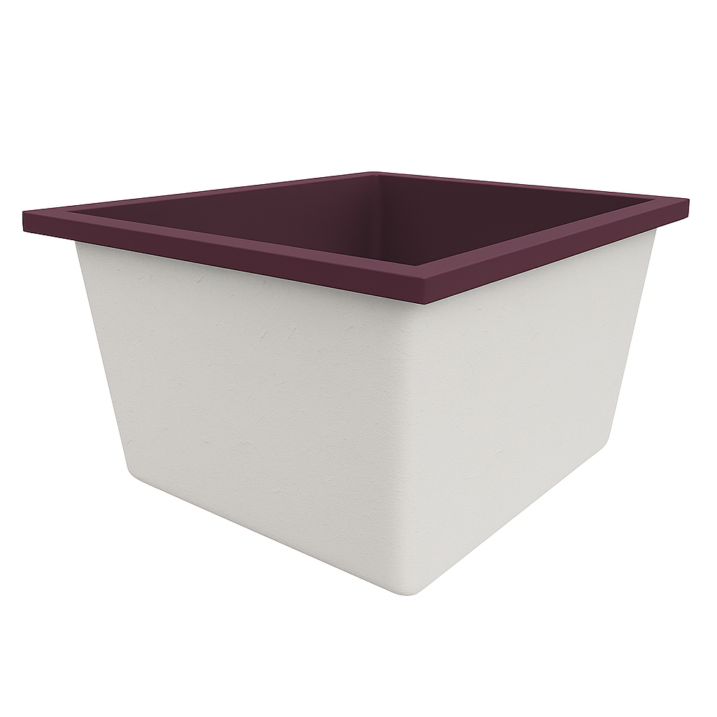 Deep Bathtub 1050 L x 1050 W x 600 Soaking Depth Handmade by Omnitub