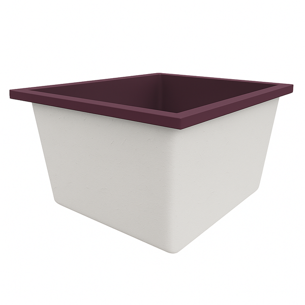 Omnitub Duo Square 1050 x 1050 deep soaking tub 600mm depth square - dimensions overview 3