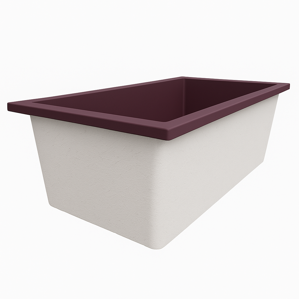 Deep Bathtub 1750 L x 950 W x 600 Soaking Depth Handmade by Omnitub