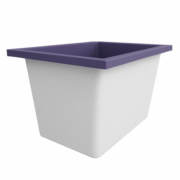 Omnitub Solo Max 1050 x 800 handmade UK deep soaking tub 600mm depth rectangular - side angle 3