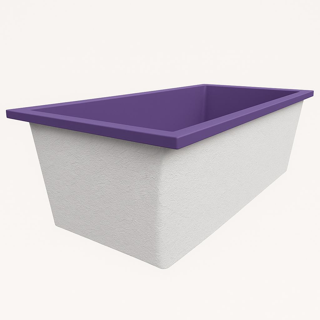 Deep Bathtub 1900 L x 900 W x 600 Soaking Depth Handmade by Omnitub