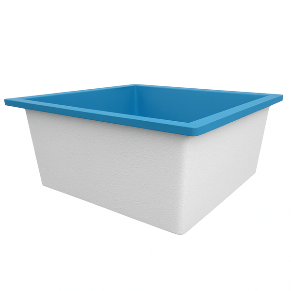 Omnitub 1600 x 1600 deep soaking tub 600mm depth extra large square - configuration detail 2