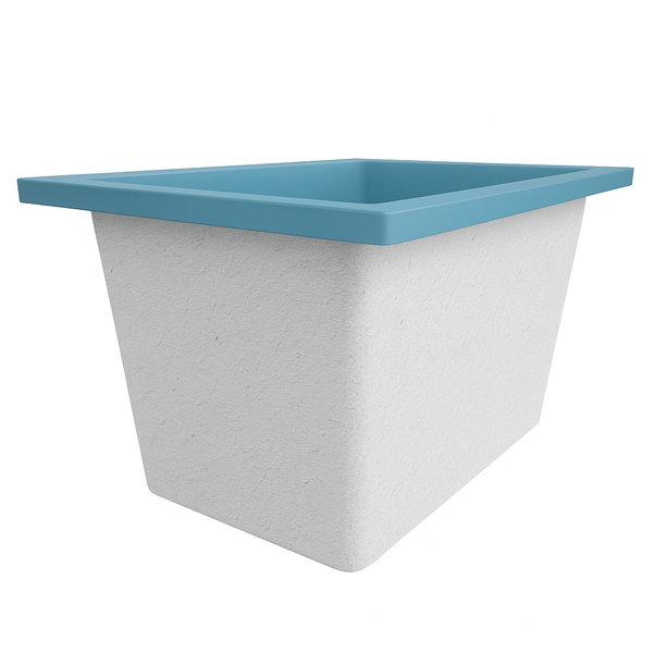 Omnitub Solo Max 1050 x 800 handmade UK deep soaking tub 600mm depth rectangular - top-down view 3