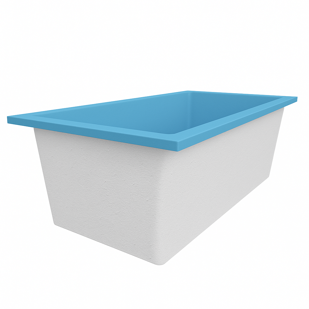 Deep Bathtub 1750 L x 950 W x 600 Soaking Depth Handmade by Omnitub