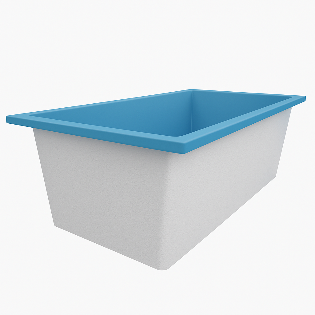 Deep Bathtub 1750 L x 950 W x 600 Soaking Depth Handmade by Omnitub