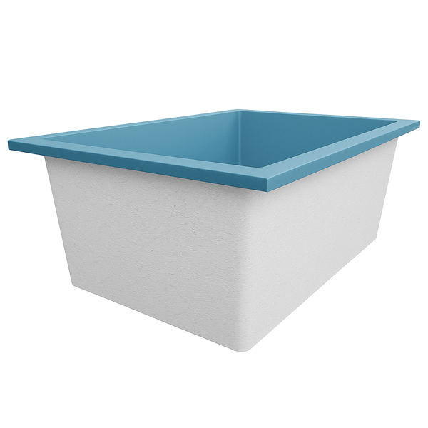 Omnitub Solo Plus 1250 x 1050 handmade UK deep soaking tub 600mm depth wide rectangular - colour detail 3