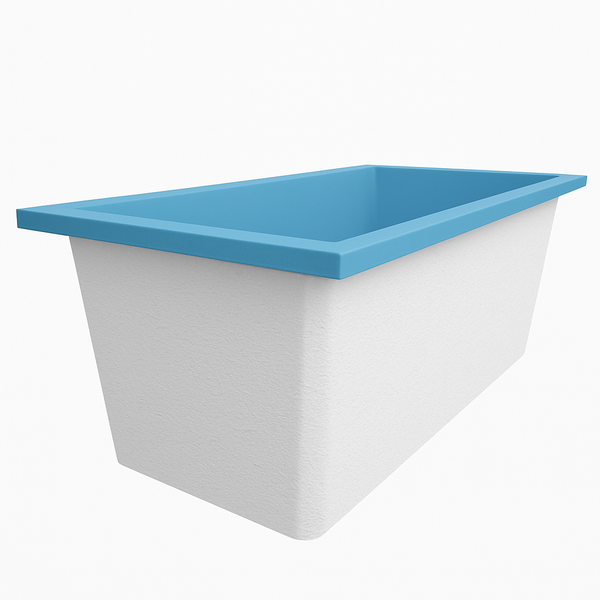 Omnitub Solo Extreme 1600 x 800 handmade UK deep soaking tub 600mm depth rectangular - colour detail 3