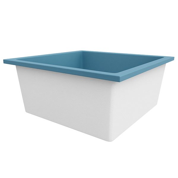 Omnitub 1400 x 1400 deep soaking tub 600mm depth square - side angle 3